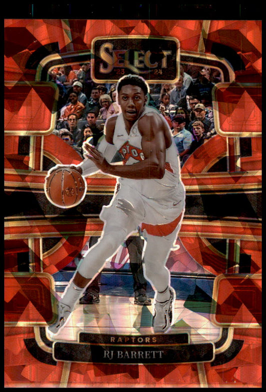 2023-24 Panini Select #1 RJ Barrett Red Cracked Ice Prizms