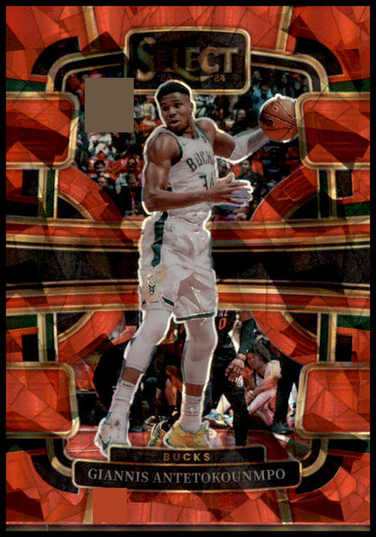 2023-24 Panini Select #60 Giannis Antetokounmpo Red Cracked Ice Prizms