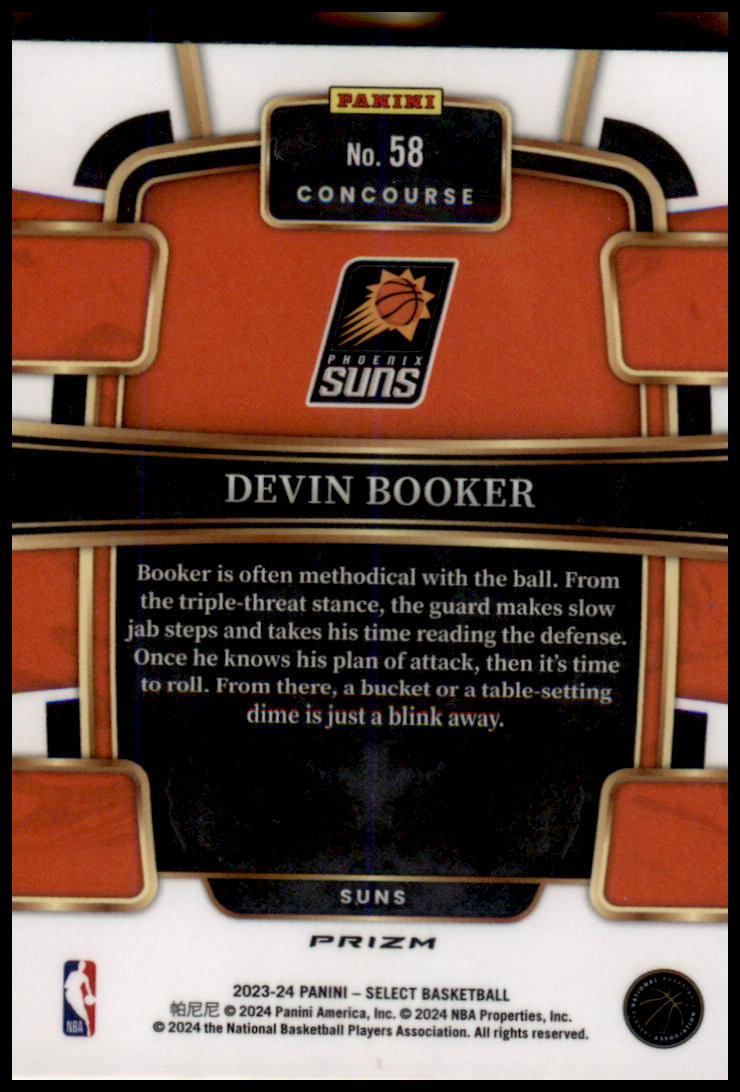 2023-24 Panini Select #58 Devin Booker Red Cracked Ice Prizms