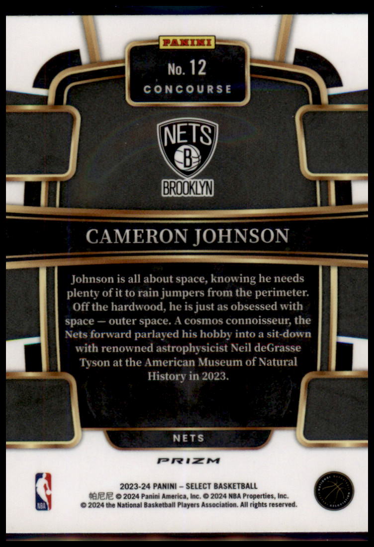 2023-24 Panini Select #12 Cameron Johnson Tri-Color Prizms