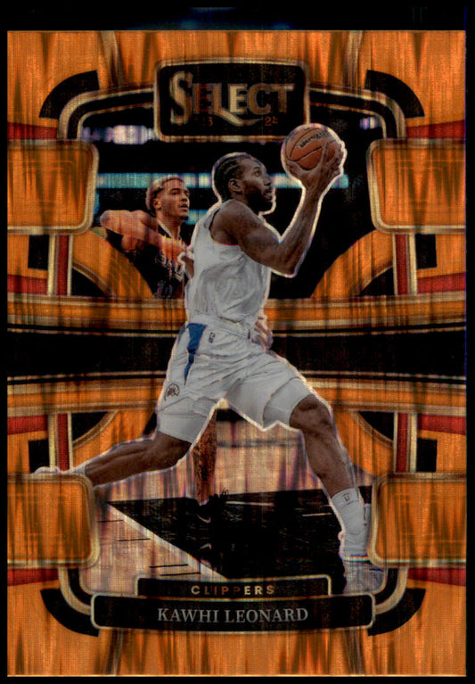 2023-24 Panini Select #24 Kawhi Leonard Orange Flash Prizms