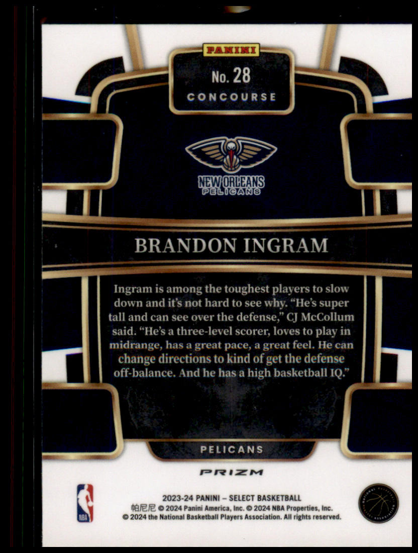 2023-24 Panini Select #28 Brandon Ingram Orange Flash Prizms