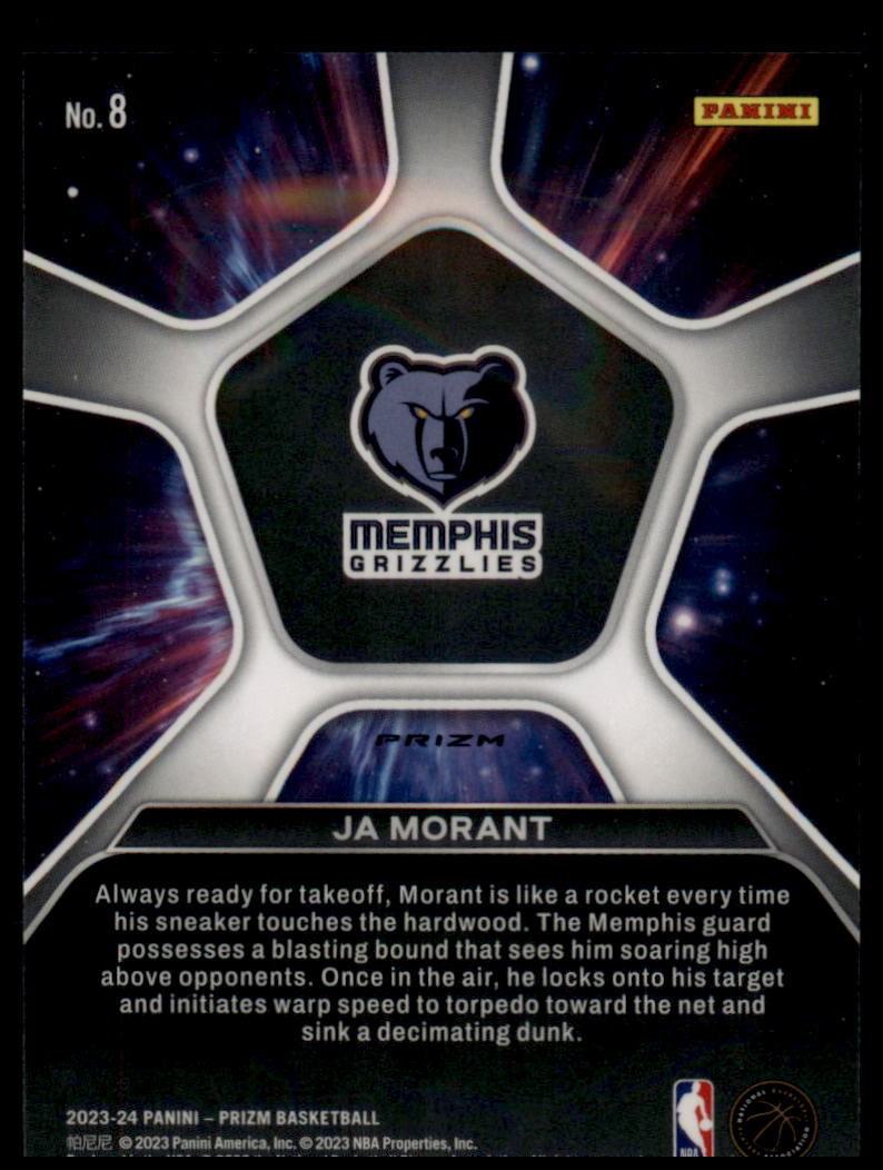 2023-24 Panini Prizm #8 Ja Morant Deep Space Prizms Silver