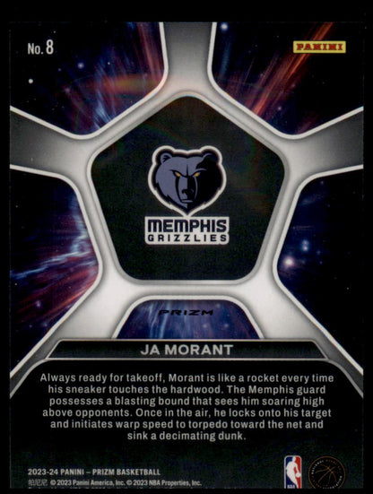 2023-24 Panini Prizm #8 Ja Morant Deep Space Prizms Silver