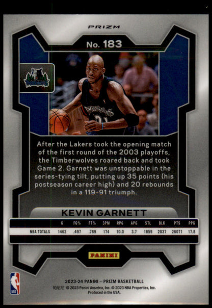 2023-24 Panini Prizm #183 Kevin Garnett Prizms Silver