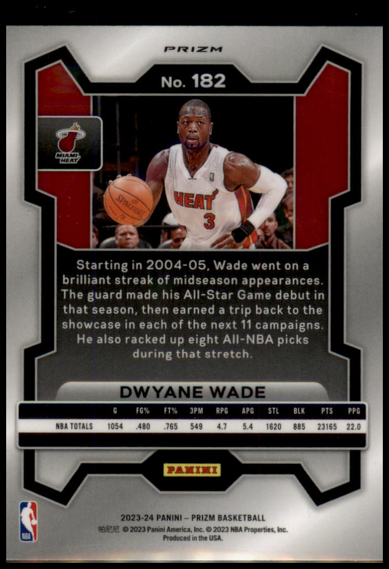 2023-24 Panini Prizm #182 Dwyane Wade Prizms Silver