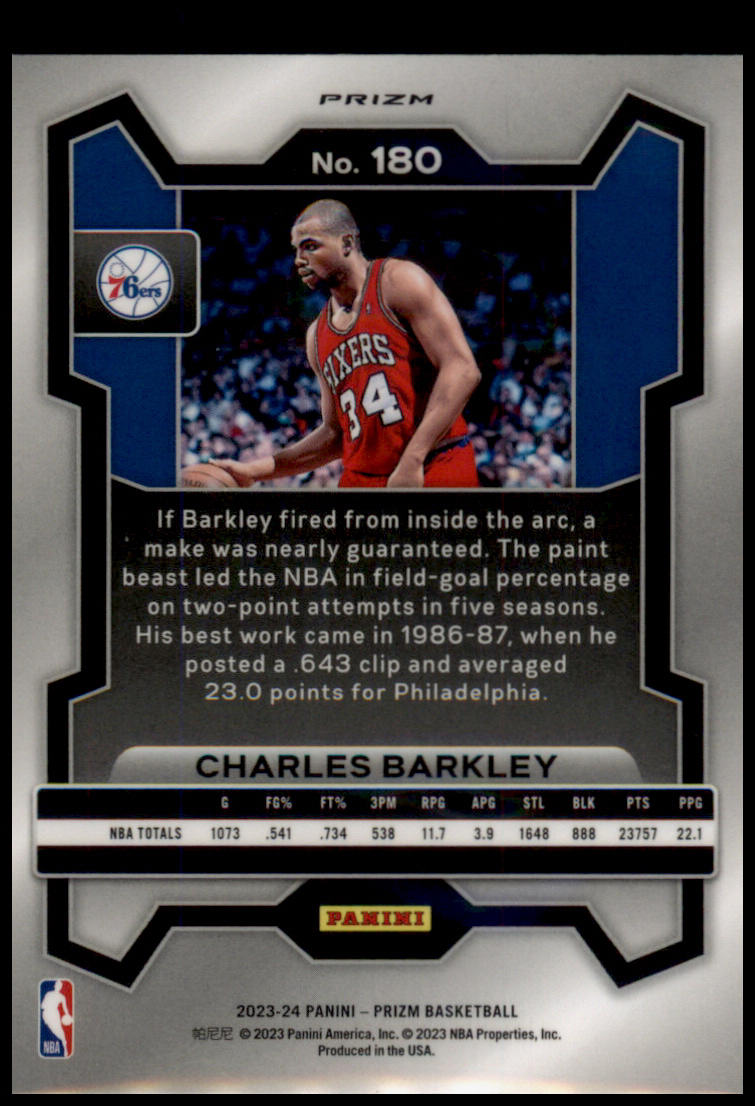 2023-24 Panini Prizm #180 Charles Barkley Prizms Silver