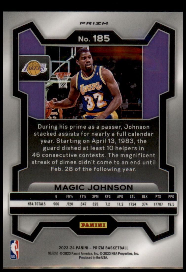 2023-24 Panini Prizm #185 Magic Johnson Prizms Silver