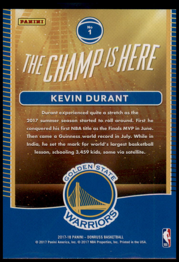 2017-18 Donruss #1 Kevin Durant The Champ is Here