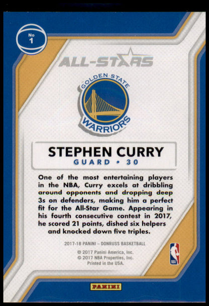 2017-18 Donruss #1 Stephen Curry All-Stars