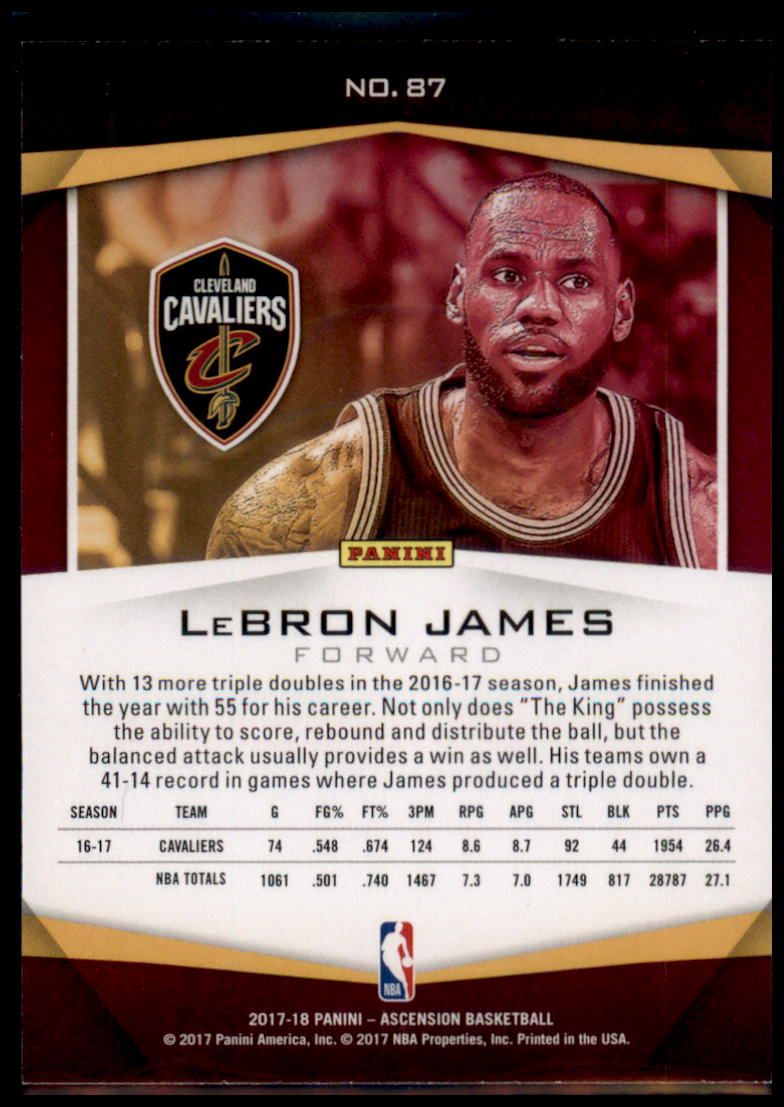 2017-18 Panini Ascension #87a LeBron James