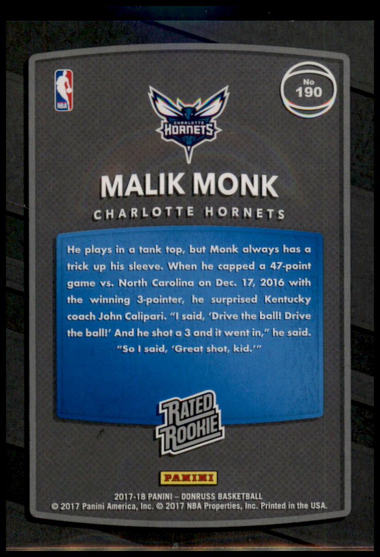 2017-18 Donruss #190 Malik Monk