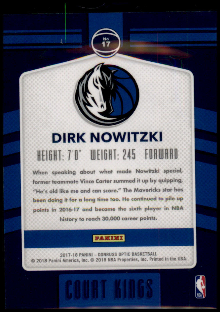 2017-18 Donruss Optic #17 Dirk Nowitzki Court Kings