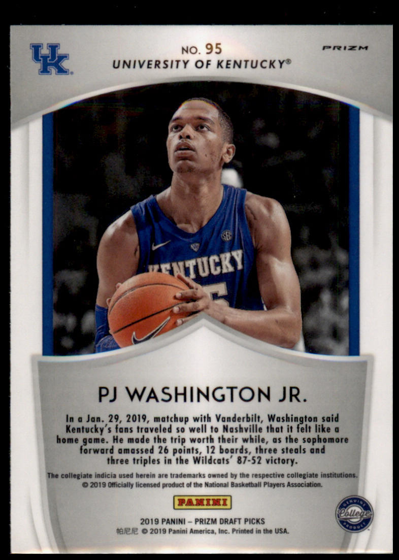 2019 Panini Prizm Draft Picks #95 PJ Washington Jr. Prizms Pink Pulsar