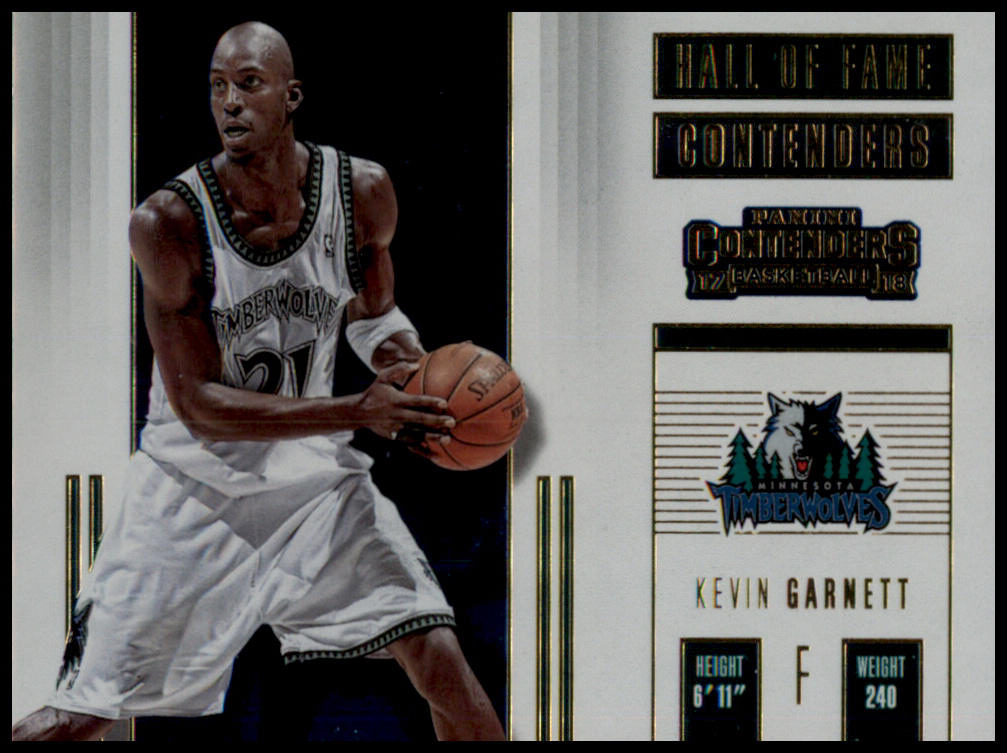 2017-18 Panini Contenders #12 Kevin Garnett Hall of Fame Contenders