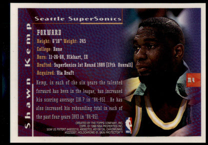 1995-96 Finest #M4 Shawn Kemp Mystery Borderless Silver