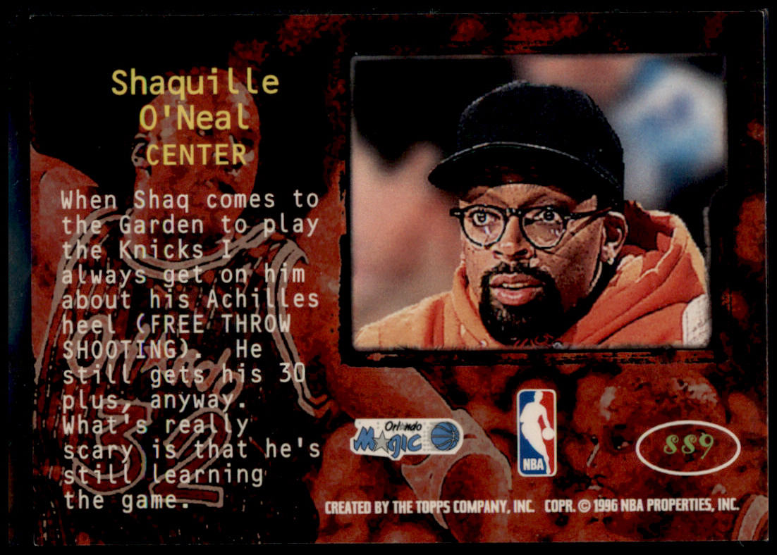 1995-96 Stadium Club #SS9 Shaquille O'Neal Spike Says