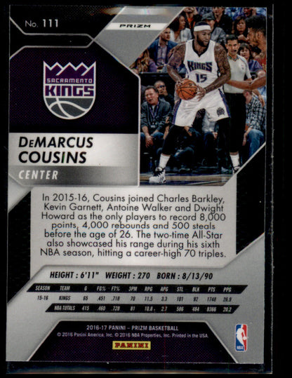 2016-17 Panini Prizm #111 DeMarcus Cousins Starburst Prizms