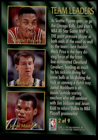 1994-95 Fleer #2 Scottie Pippen / Mark Price / Jamal Mashburn Team Leaders