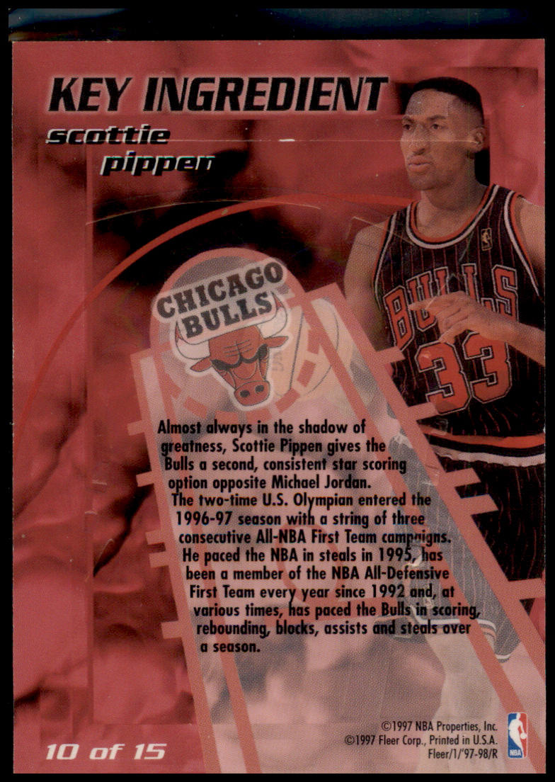 1997-98 Fleer #10 Scottie Pippen Key Ingredient