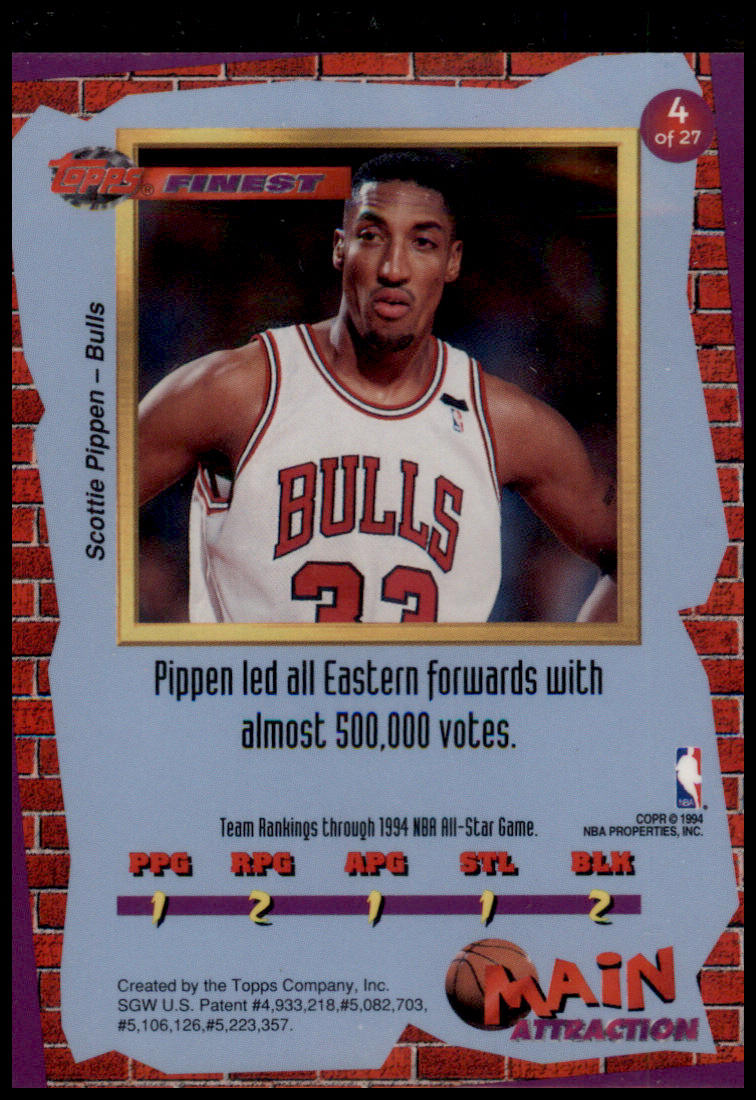 1993-94 Finest #4 Scottie Pippen Main Attraction