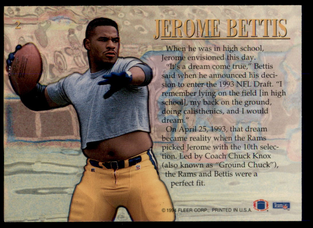 1994 Fleer #2 Jerome Bettis Jerome Bettis: Rookie of the Year