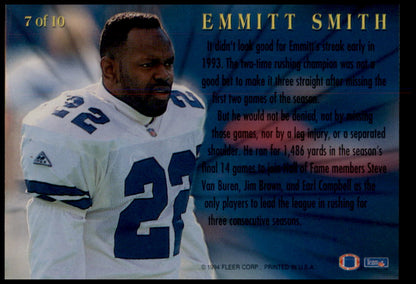 1994 Fleer #7 Emmitt Smith League Leaders