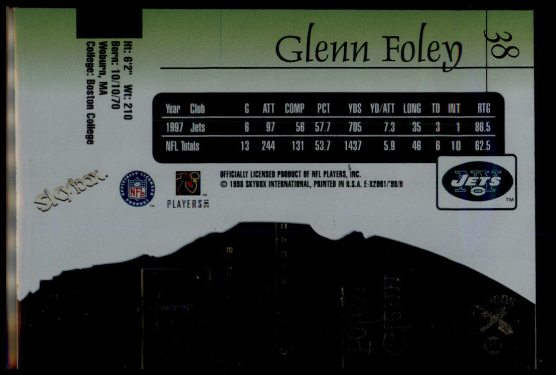 1998 SkyBox E-X2001 #38 Glenn Foley