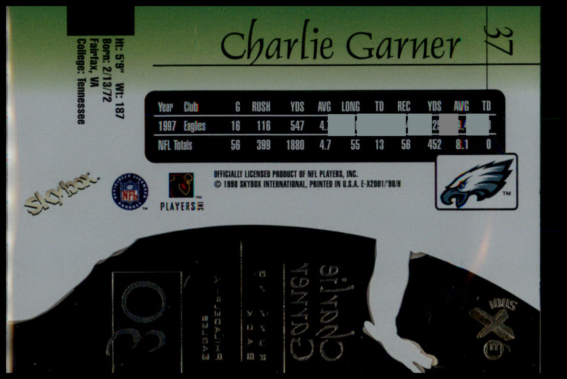 1998 SkyBox E-X2001 #37 Charlie Garner