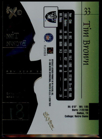 1998 SkyBox E-X2001 #33 Tim Brown