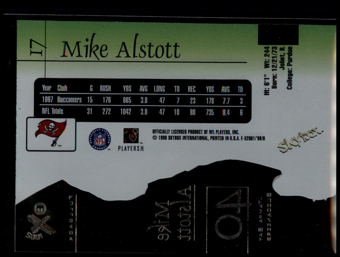 1998 SkyBox E-X2001 #17 Mike Alstott