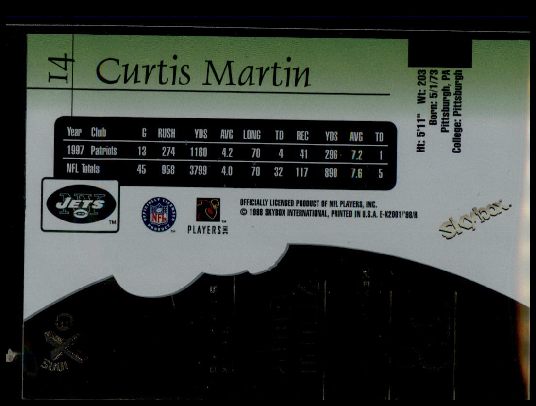 1998 SkyBox E-X2001 #14 Curtis Martin