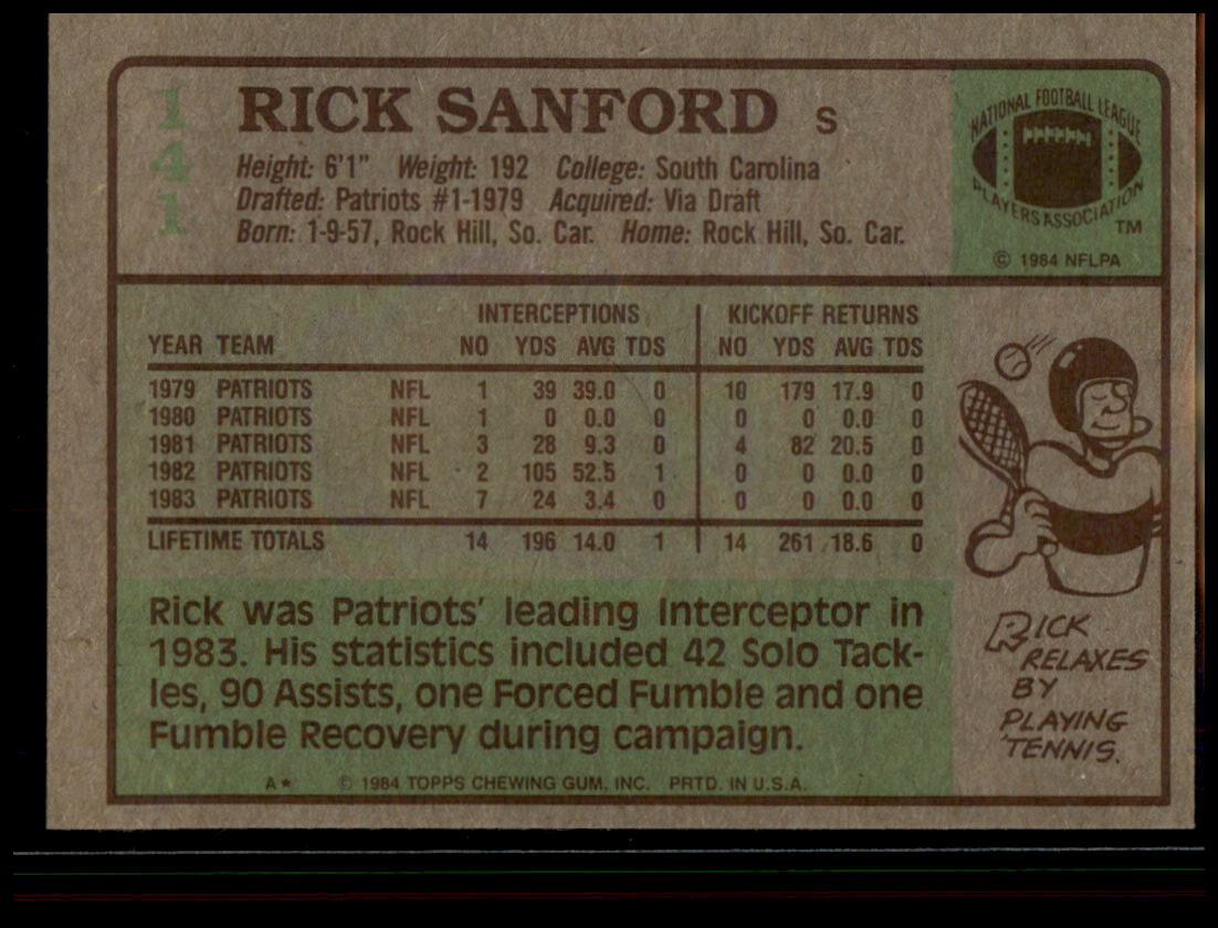 1984 Topps #141 Rick Sanford