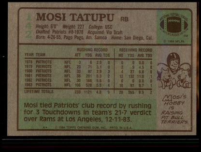 1984 Topps #142 Mosi Tatupu