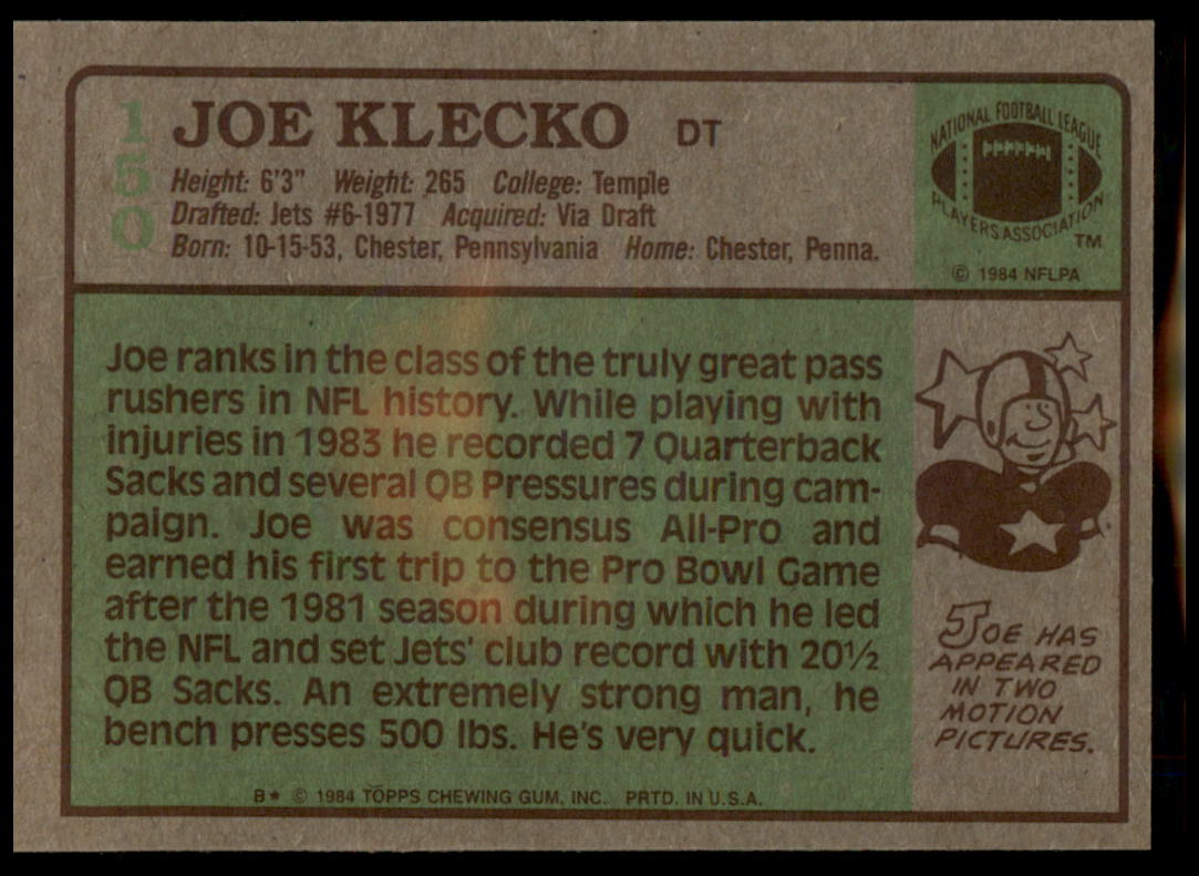 1984 Topps #150 Joe Klecko