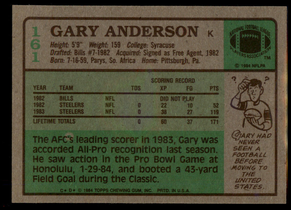 1984 Topps #161 Gary Anderson