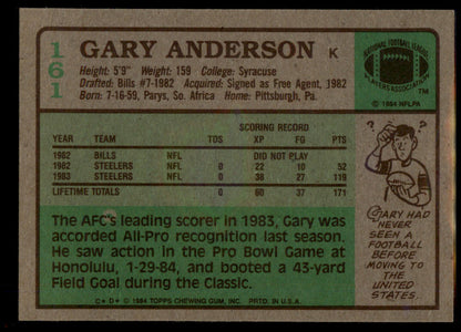 1984 Topps #161 Gary Anderson