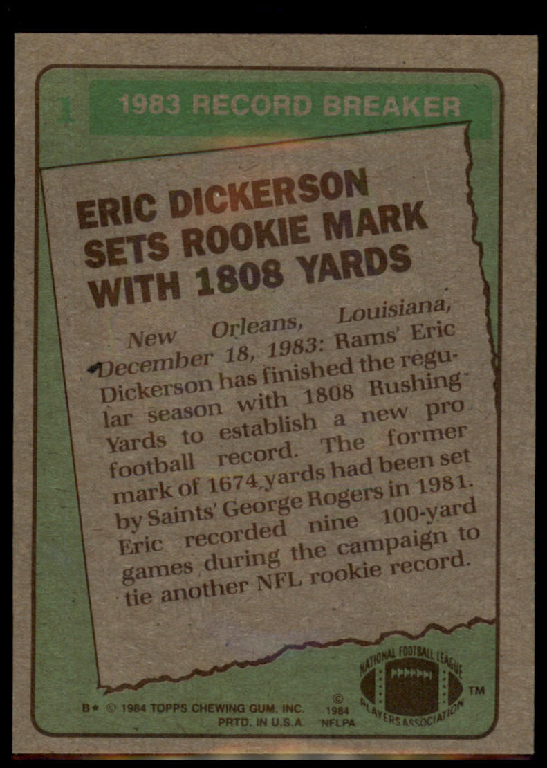 1984 Topps #1 Eric Dickerson