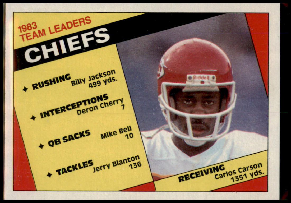 1984 Topps #84 1983 Team Leaders Chiefs - Carlos Carson