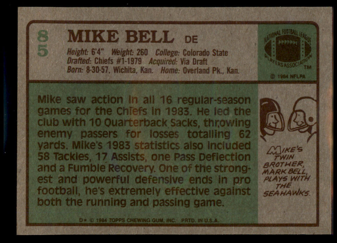 1984 Topps #85a Mike Bell