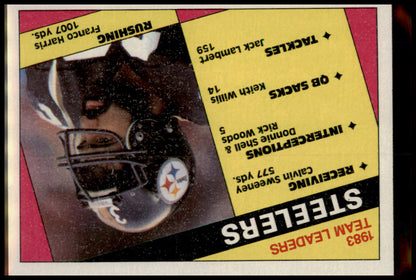 1984 Topps #159 Steelers Team Leaders - Franco Harris