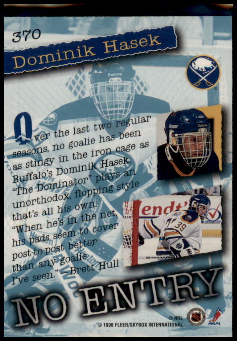 1995-96 Ultra #370 Dominik Hasek