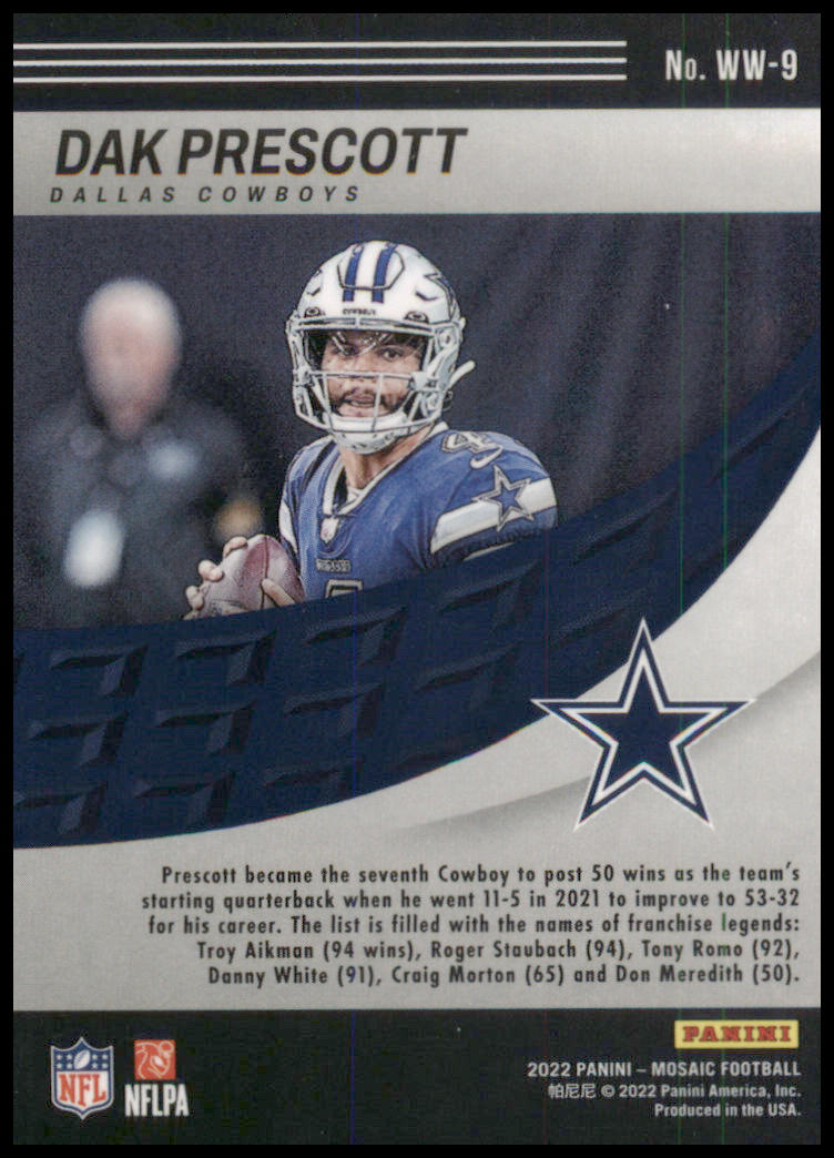 2022 Mosaic Will to Win Dak Prescott