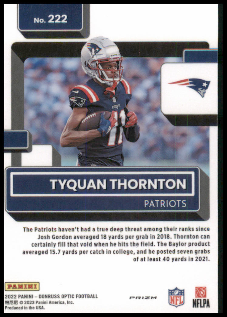 2022 Optic Silver Prizm Rookie Tyquan Thornton