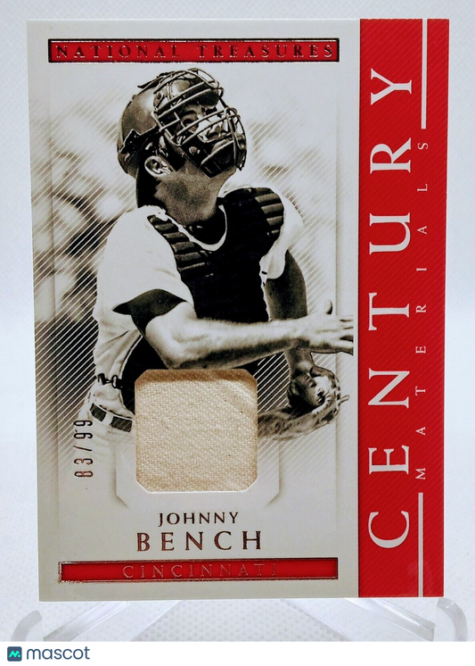 JOHNNY BENCH 2018 Panini National Treasures Century Materials  #CE-JB (Reds) /99