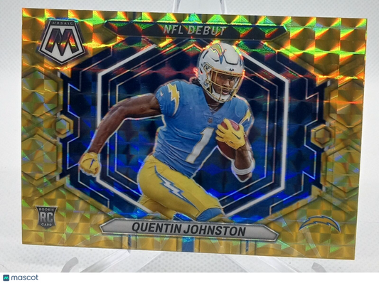 2023 Panini Mosaic #ND-16 Quentin Johnston Reactive Yellow Mosaic