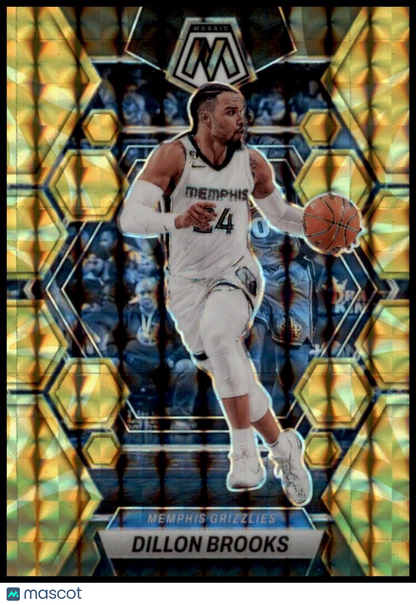 2022-23 Panini Mosaic Dillon Brooks Yellow Mosaic Prizm #189 Memphis Grizzlies