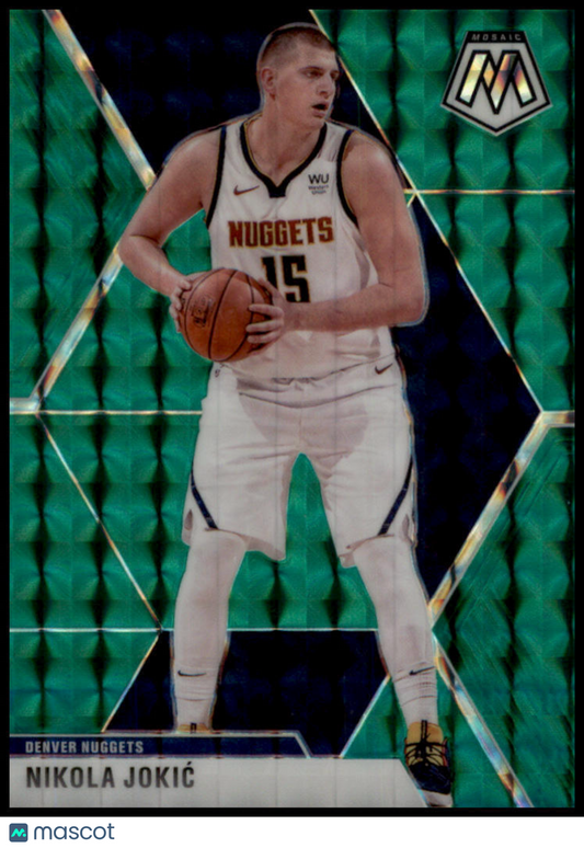 2019-20 Panini Mosaic #171 Nikola Jokic Green Prizm