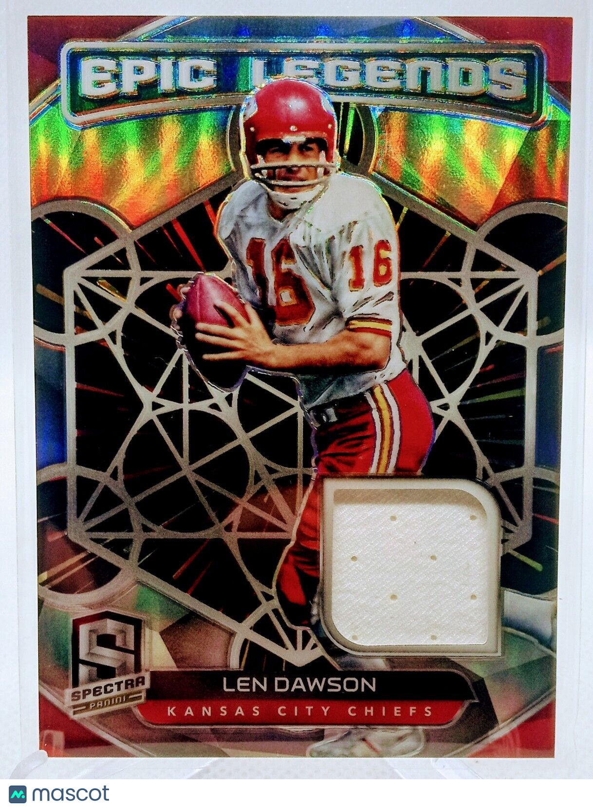 2020 Panini Spectra Len Dawson Epic Legends Jersey Relic Hyper Prizm # /75