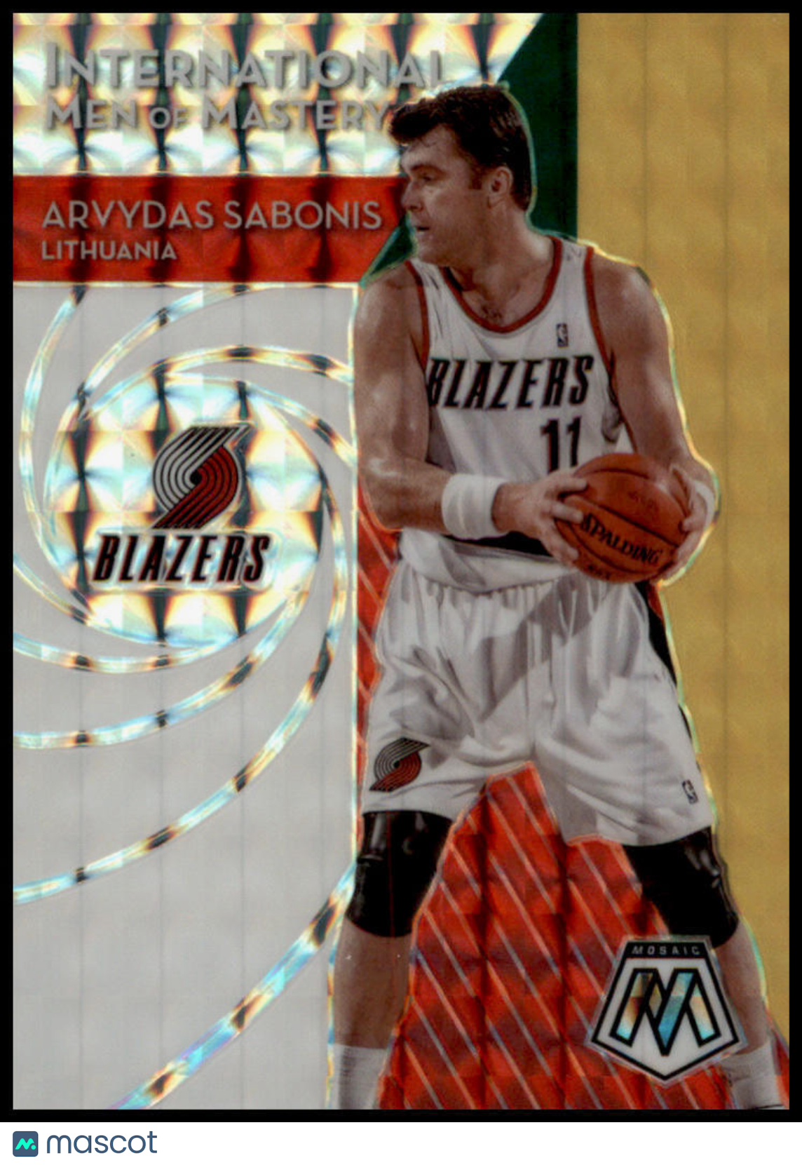 2019-20 Panini Mosaic #8 Arvydas Sabonis International Men of Mastery Mosaic